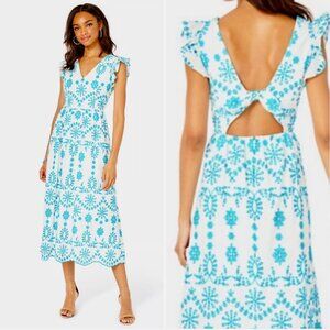 Lilly Pulitzer Lillyanne Flutter Sleeve Eyelet Midi Dress